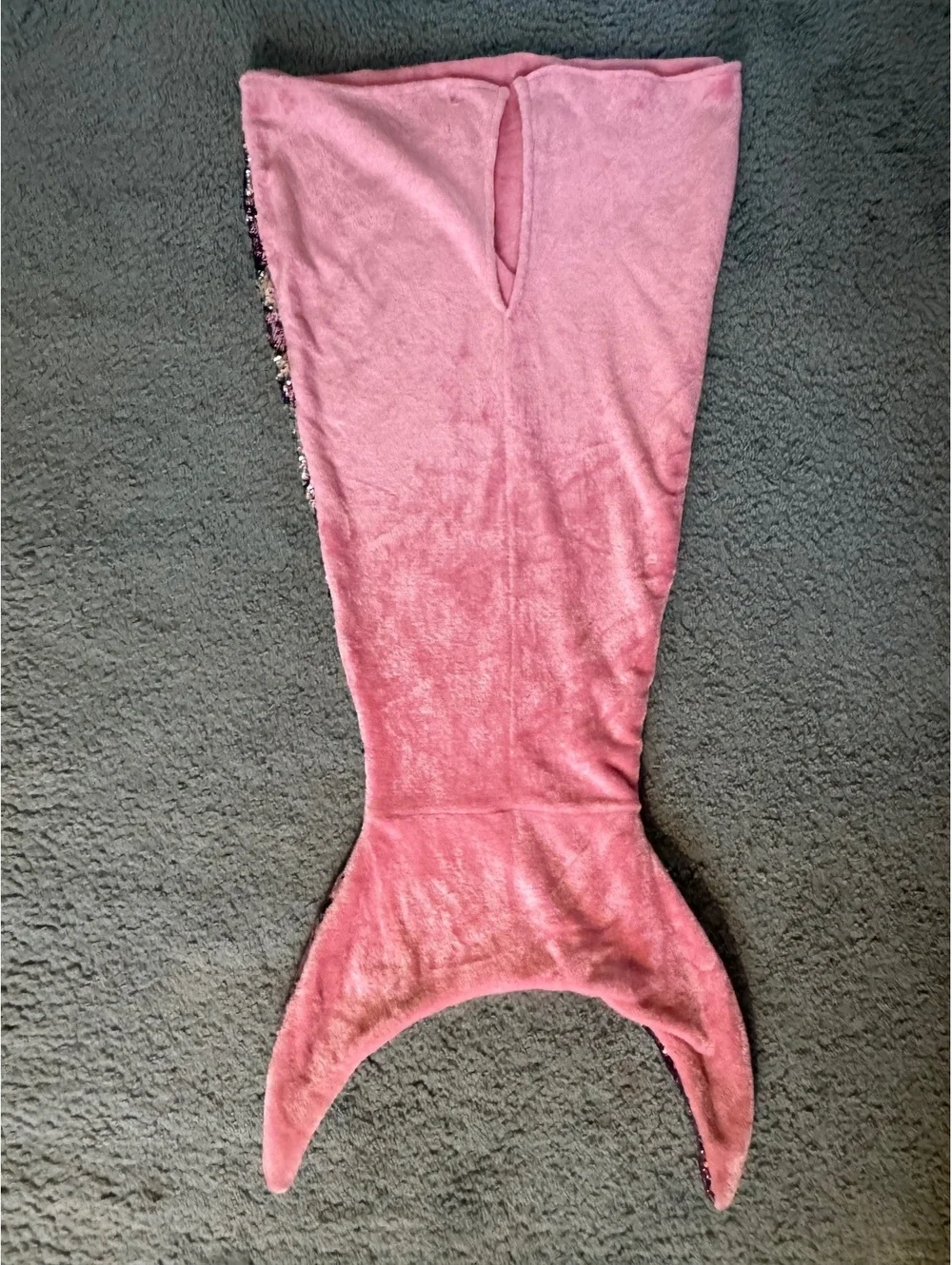 Sequin Mermaid Tail Blanket Pink and Silver Cozy Throw